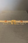 Buy_Aditi Gupta_Gold Pearl Handcrafted Geometric Motif Belt _at_Aza_Fashions