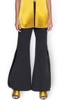 Buy_Rimzim Dadu_Black Metallic Yarns Bell Bottom Ripple Pants_Online_at_Aza_Fashions