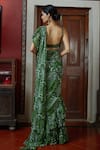 Shop_Arpita Mehta_Green Georgette And Embroidery Garden Pre-stitched Saree With Blouse_at_Aza_Fashions