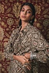 Buy_Sonam Luthria_Green Rayon Printed Bandhani Shirt Collar Tassel Detailing And Pant Set _Online_at_Aza_Fashions