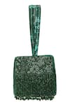 Buy_Fuchsia_Green Embroidery Velvet Sequin Bag _at_Aza_Fashions