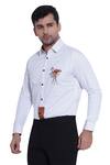 Buy_Abkasa_White Cotton Slim-fit Shirt For Men_at_Aza_Fashions