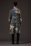 Shop_Balance by Rohit Bal_Grey Linen Printed Floral Bundi  _at_Aza_Fashions