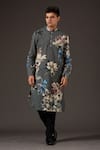 Buy_Balance by Rohit Bal_Grey Cotton Printed Floral Kurta Set _Online_at_Aza_Fashions