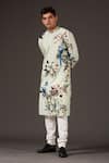 Balance by Rohit Bal_Green Cotton Printed Floral Bird And Kurta Set  _Online_at_Aza_Fashions