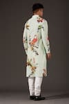 Shop_Balance by Rohit Bal_Green Cotton Printed Floral Bird And Kurta Set  _at_Aza_Fashions