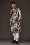 Buy_Balance by Rohit Bal_White Cotton Printed Floral Kurta Set _at_Aza_Fashions