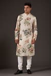 Buy_Balance by Rohit Bal_White Cotton Printed Floral Kurta Set _at_Aza_Fashions