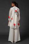 Shop_Balance By Rohit Bal_White Chanderi Floral Mandarin Collar Printed Tunic And Palazzo Set _at_Aza_Fashions