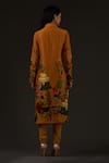 Shop_Balance by Rohit Bal_Yellow Chanderi Printed Floral Mandarin Collar Kurta Set _at_Aza_Fashions