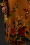 Balance by Rohit Bal_Yellow Chanderi Printed Floral Mandarin Collar Kurta Set _Online_at_Aza_Fashions