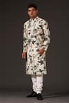 Buy_Balance by Rohit Bal_White Cotton Printed Floral Kurta Set  _at_Aza_Fashions