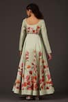 Shop_Balance By Rohit Bal_Green Chanderi Floral Square Neck Print Anarkali Set _at_Aza_Fashions