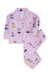 Shop_Knitting Doodles_Pink Cotton Printed Ballerina Night Suit _Online_at_Aza_Fashions