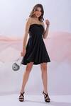 Buy_Blush And M_Black Lycra Strapless Skater Dress_at_Aza_Fashions