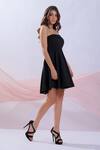 Blush And M_Black Lycra Strapless Skater Dress_Online_at_Aza_Fashions