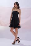 Buy_Blush And M_Black Lycra Strapless Skater Dress_Online_at_Aza_Fashions