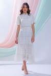 Buy_Blush And M_White Cotton Floral Cutwork Dress_at_Aza_Fashions