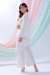 Shop_Blush And M_White Cotton Cutwork Kurta And Pant Set_at_Aza_Fashions
