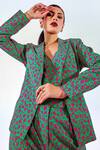 Buy_FUGA_Multi Color Twill Satin Print Retro Floral Lapel Collar Blazer Pant Set _at_Aza_Fashions