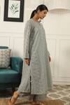 Gulabo Jaipur_Grey Batul Kurta And Pant Set_Online_at_Aza_Fashions
