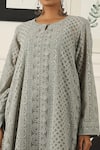 Shop_Gulabo Jaipur_Grey Batul Kurta And Pant Set_Online_at_Aza_Fashions