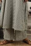 Gulabo Jaipur_Grey Batul Kurta And Pant Set_at_Aza_Fashions