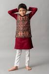 Buy_BA BA Baby Clothing CO_Multi Color Cotton Satin, Bundi Georgette Thread, Embroidered And Kurta Set_at_Aza_Fashions
