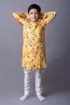 Buy_Ba Ba Baby clothing co_Yellow Kurta Modal Satin Printed Floral Sunshine Bloom Set _at_Aza_Fashions