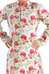 Buy_Rohit Bal_Ivory Linen Floral Print Kurta Set For Boys_Online_at_Aza_Fashions