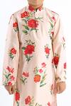 Buy_Rohit Bal_Pink Linen Floral Print Kurta Set For Boys_Online_at_Aza_Fashions