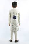 Shop_Bal Bachche By Rohit Bal_Ivory Matka Silk Printed Floral Sherwani_at_Aza_Fashions