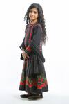 Rohit Bal_Black Chanderi Anarkali With Dupatta For Girls_Online_at_Aza_Fashions
