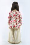 Shop_Bal Bachche By Rohit Bal_Ivory Chanderi Embroidered Floral Angrakha And Sharara Set_at_Aza_Fashions