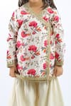 Buy_Rohit Bal_Ivory Chanderi Angrakha And Sharara Set For Girls_Online_at_Aza_Fashions