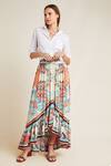 Buy_Bhanuni By Jyoti_White Viscose Crepe Floral Printed Skirt _at_Aza_Fashions