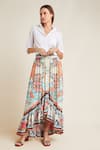 Bhanuni By Jyoti_White Viscose Crepe Floral Printed Skirt _Online_at_Aza_Fashions