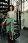 Bhanuni By Jyoti_Green Viscose Crepe Embroidered Skirt _Online_at_Aza_Fashions