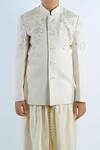 Rohit Bal_Ivory Floral Embroidered Bandhgala For Boys_Online_at_Aza_Fashions