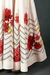 Buy_Balance by Rohit Bal_Ivory Chanderi Printed Floral Keyhole Anarkali Set _Online_at_Aza_Fashions