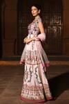Buy_Reynu Taandon_Pink Chanderi Silk Scoop Neck Embroidered Anarkali With Dupatta _Online_at_Aza_Fashions