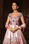 Shop_Reynu Taandon_Pink Chanderi Silk Scoop Neck Embroidered Anarkali With Dupatta _Online_at_Aza_Fashions