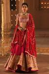 Buy Reynu Taandon Pink Georgette Sweetheart Neck Embroidered Bridal Lehenga Set Online at Aza Fashions Buy_Reynu Taandon_Pink Georgette Sweetheart Neck Embroidered Bridal Lehenga Set _Online_at_Aza_Fashions
