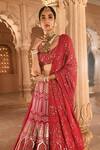 Buy Reynu Taandon Pink Chanderi Silk V Neck Embroidered Bridal Lehenga Set Online at Aza Fashions Buy_Reynu Taandon_Pink Chanderi Silk V Neck Embroidered Bridal Lehenga Set _Online_at_Aza_Fashions