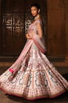 Reynu Taandon Pink Chanderi Silk Sweetheart Neck Embroidered Bridal Lehenga Set Online at Aza Fashions Reynu Taandon_Pink Chanderi Silk Sweetheart Neck Embroidered Bridal Lehenga Set _Online_at_Aza_Fashions