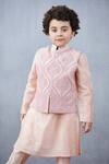 Buy_Torani_Pink Chanderi, Cotton Embroidery Kurta Set With Nehru Jacket _Online_at_Aza_Fashions