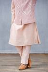 Shop_Torani_Pink Chanderi, Cotton Embroidery Kurta Set With Nehru Jacket _Online_at_Aza_Fashions
