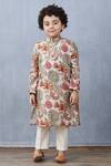 Buy_Torani_Beige Printed Kurta And Pant Set For Boys_at_Aza_Fashions