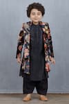 Buy_Torani_Black Jacket Silk Velvet Nisha Kshitij And Kurta Set  _at_Aza_Fashions