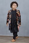 Torani_Black Jacket Silk Velvet Nisha Kshitij And Kurta Set  _Online_at_Aza_Fashions